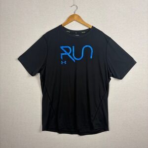Under Armour T Shirt Mens 2XL RUN HeatGear Fitted Tech Performance Gym Workout